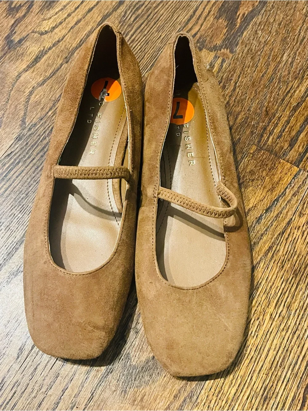 Marc Fisher Chestnut Suede Mary Jane Flats